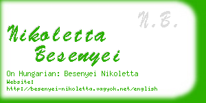 nikoletta besenyei business card